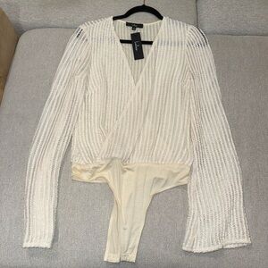 Lulu's Cream Textured Bodysuit